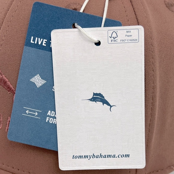 TOMMY BAHAMA CAP HAT, MAUVE, EMBROIDERED LOGO, ADJUSTABLE STRAP - Picture 13 of 14